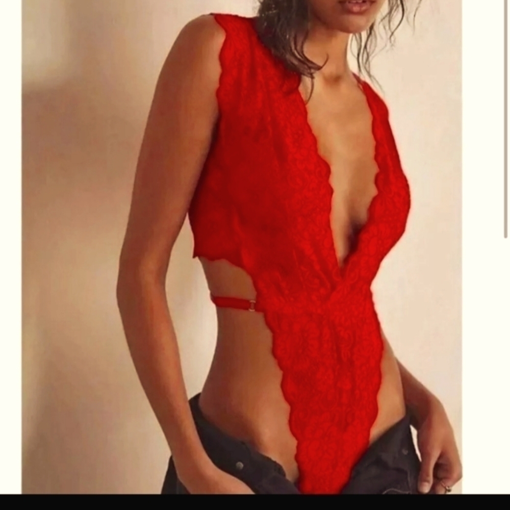 HAH cut to the chase Bodysuit Blood Orange XS NEW!